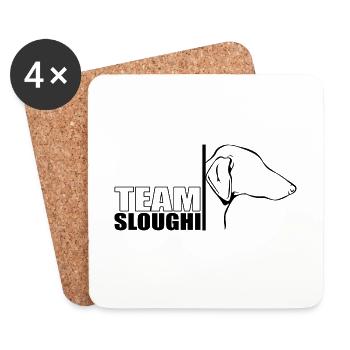 TEAM Sloughi Hunde Hund Windhunde Wilsigns - Untersetzer (4er-Set) - Weiß - Vorne