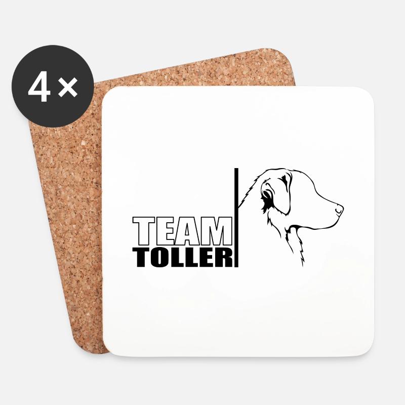 TEAM Toller Hunde Hund Retriever Wilsigns - Untersetzer (4er-Set) - Weiß