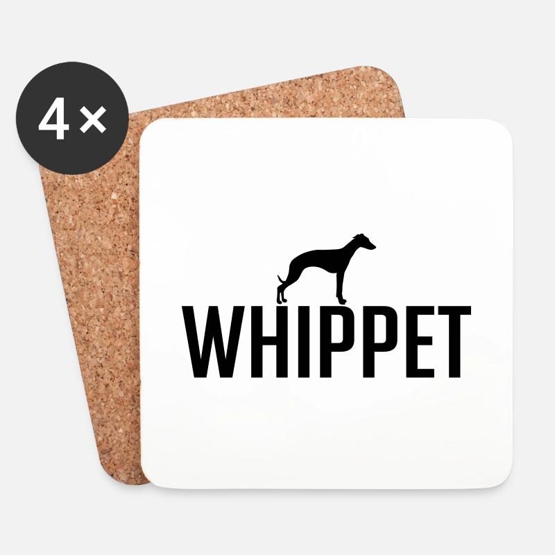 WHIPPET Hunderasse Hunde Windhund Wilsigns - Untersetzer (4er-Set) - Weiß