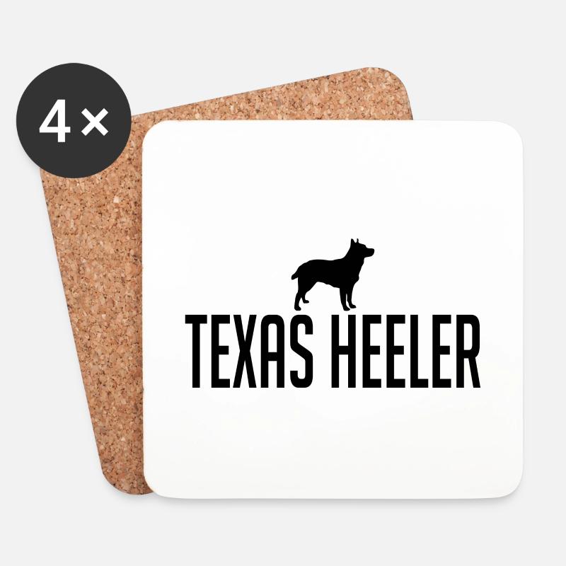 Texas Heeler Hunderasse Hund Hunde Wilsigns - Untersetzer (4er-Set) - Weiß