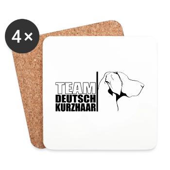 TEAM Deutsch Kurzhaar Hunde Hund Wilsigns - Untersetzer (4er-Set) - Weiß - Vorne