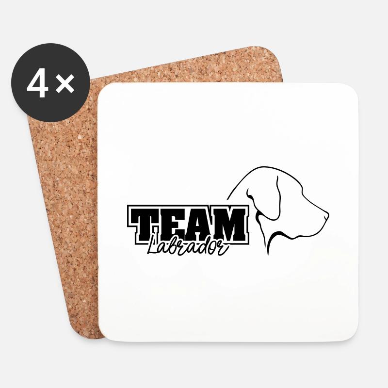 TEAM LABRADOR Profil Labbi Hunde Hund Wilsigns - Untersetzer (4er-Set) - Weiß