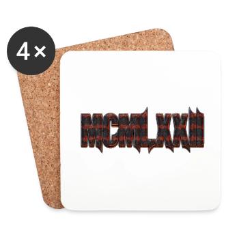 Roman numerals 1972 MCMLXXII - Coasters (set of 4) - white - Front