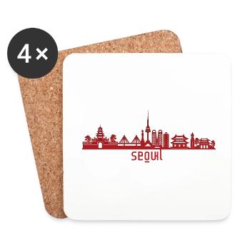 Seoul Korea - Coasters (set of 4) - white - Front