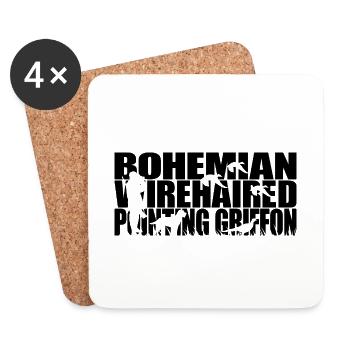 GRIFFON POINTU À POIL DUR DE BOHÊME Chasser les saules - Dessous de verre (lot de 4) - blanc - Devant