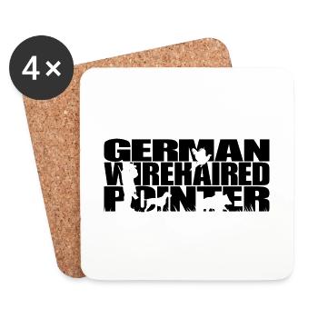 GERMAN WIREHAIRED POINTER Hunting Dogs Hunting Wilsigns - Coasters (set of 4) - white - Front
