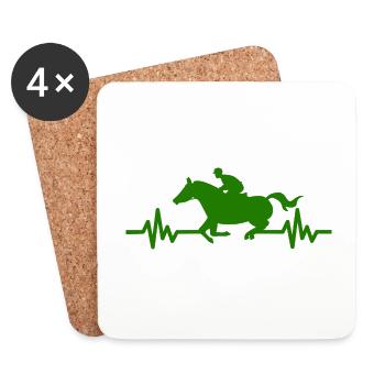Heartbeat - Étalon Cheval Jument Ross Polo - Dessous de verre (lot de 4) - blanc - Devant