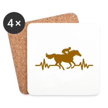 Heartbeat - Étalon Cheval Jument Ross Equestrian - Dessous de verre (lot de 4) - blanc - Devant
