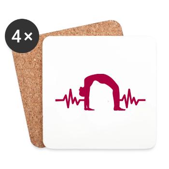 Heartbeat Gymnastique - Méditation Gymnastique Yoga - Dessous de verre (lot de 4) - blanc - Devant