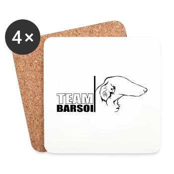 TEAM Barsoi Hunde Hund Windhunde Wilsigns - Untersetzer (4er-Set) - Weiß - Vorne