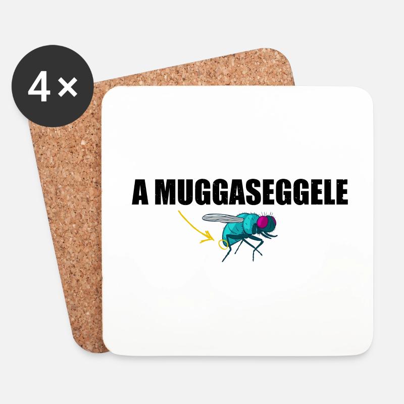 A Muggaseggele Schwäbisch - Untersetzer (4er-Set) - Weiß