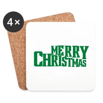 Merry christmas - Dessous de verre (lot de 4) - blanc - Devant