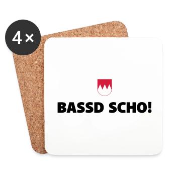 Bassd Scho! - Untersetzer (4er-Set) - Weiß - Vorne