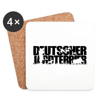 DEUTSCHER JAGDTERRIER Jagdhunde Jagdhund Wilsigns - Untersetzer (4er-Set) - Weiß - Vorne