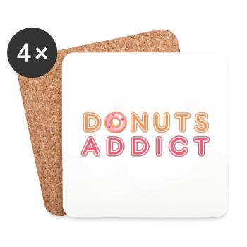 Donuts addict pink love - Coasters (set of 4) - white - Front