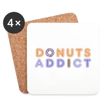 Donuts addict purple choco - Coasters (set of 4) - white - Front