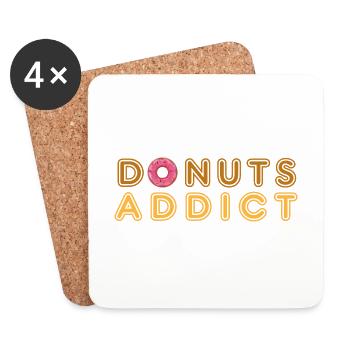 Donuts süchtig Rotgold - Untersetzer (4er-Set) - Weiß - Vorne