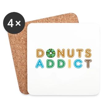 Donuts addict green choco - Coasters (set of 4) - white - Front