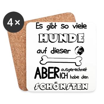 Many dogs mine is the most beautiful gift idea - Coasters (set of 4) - white - Front