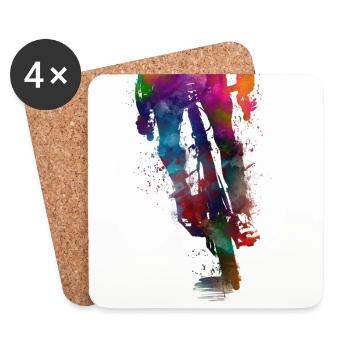 cycling sport art - Coasters (set of 4) - white - Front