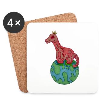 The ultimate dino king - Untersetzer (4er-Set) - Weiß - Vorne