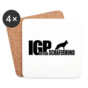 IGP GERMAN SHEPHERD Wilsigns dog sport IPO - Coasters (set of 4) - white - Front