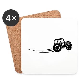 traktor farmer - Untersetzer (4er-Set) - Weiß - Vorne