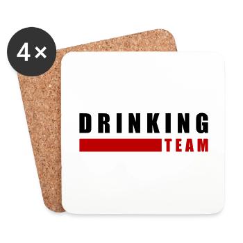 drinking team - Coasters (set of 4) - white - Front