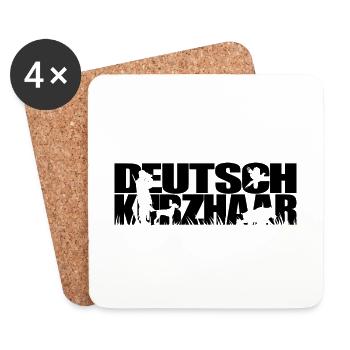 DEUTSCH KURZHAAR Jagdhunde Jagdhund Jäger Wilsigns - Untersetzer (4er-Set) - Weiß - Vorne