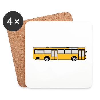 Busfahrer Bus Omnibus Kraftfahrer Schulbus (25) - Untersetzer (4er-Set) - Weiß - Vorne