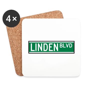 LINDEN BLVD SIGN - Coasters (set of 4) - white - Front