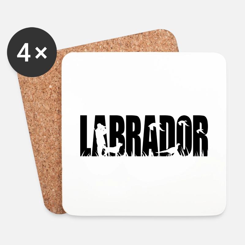 LABRADOR Jagdhund Jagdhunde Labbi Wilsigns - Untersetzer (4er-Set) - Weiß