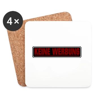 Keine Werbung ! Briefkasten Schild - Untersetzer (4er-Set) - Weiß - Vorne