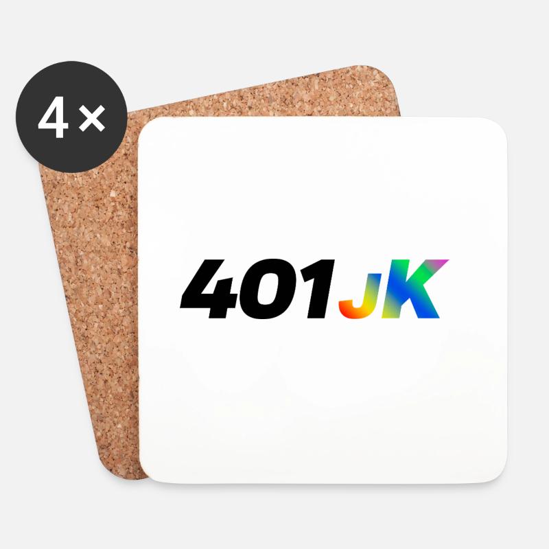 401JK Regenbogen Gradient - Untersetzer (4er-Set) - Weiß