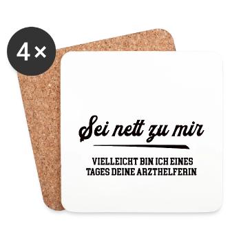 Ausbildung Arzthelferin MFA Medizinische Pflegerin - Untersetzer (4er-Set) - Weiß - Vorne