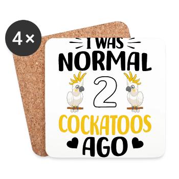Cacatoès - Dessous de verre (lot de 4) - blanc - Devant