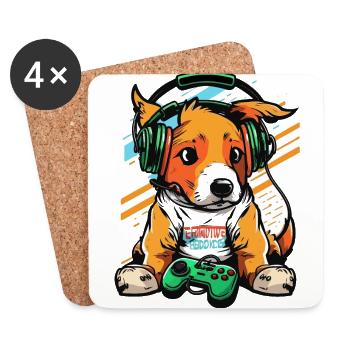 Gamers Dog - Coasters (set of 4) - white - Front