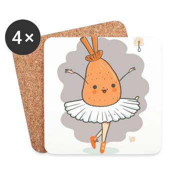 Dancing in the Spotlight - Coasters (set of 4) - white - Front