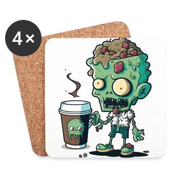 Die koffeinhaltigen Untoten - Untersetzer (4er-Set) - Weiß - Vorne