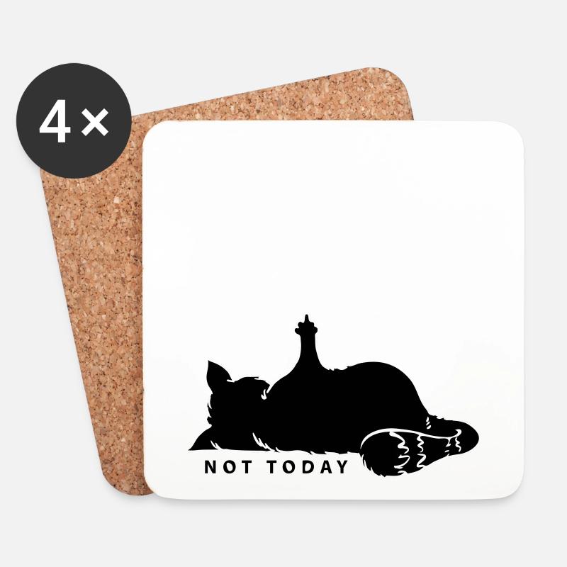 Katze Mittelfinger Not Today Nein Katzenliebe Nö - Untersetzer (4er-Set) - Weiß