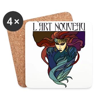 L'Art Nouveau - Dessous de verre (lot de 4) - blanc - Devant