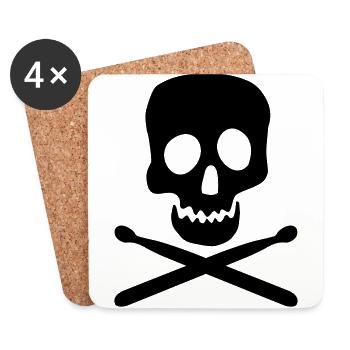 drums - Coasters (set of 4) - white - Front