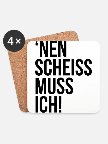 einen scheiss muss ich Spruch Sprüche Statement - Untersetzer (4er-Set) - Weiß
