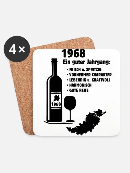 Geburtstag Jahrgang 1968 - Untersetzer (4er-Set) - Weiß