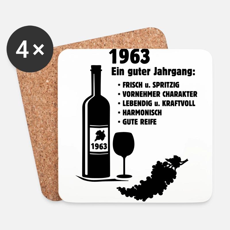 Geburtstag Jahrgang 1963 - Untersetzer (4er-Set) - Weiß