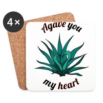 Agave dir mein Herz - Untersetzer (4er-Set) - Weiß - Vorne