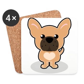 French Bulldog - Untersetzer (4er-Set) - Weiß - Vorne