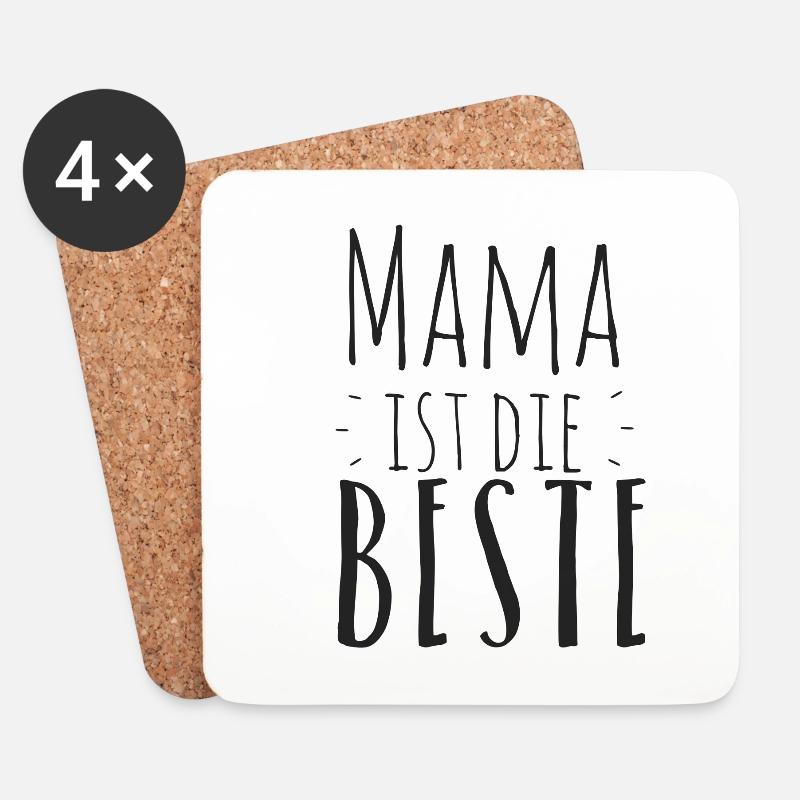 Mama ist die Beste - Untersetzer (4er-Set) - Weiß