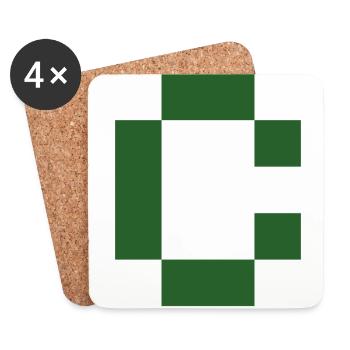 Logo - pixel - Coasters (set of 4) - white - Front