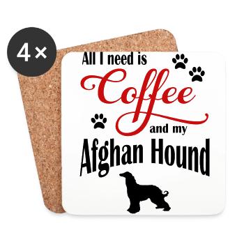 Afghan Hound Coffee - Untersetzer (4er-Set) - Weiß - Vorne